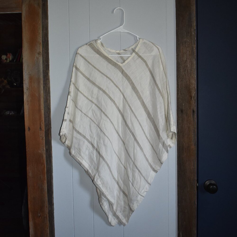 100% Linen Poncho Women's One Size
